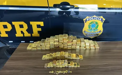PRF realiza maior apreensão de ouro na ponte do macuxis em Roraima: 103 kg em 100 barras do metal precioso
